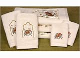 Thumbnail image for Fine Housewarming Gift Idea – 7pc. Raj Elephants Trousseau Luxury Towel Bath Set – Ivory