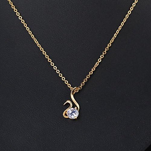 2014 hot sale 18K Gold Plated Swan with a round zircon Necklaces&Pendants for women YILIA