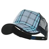 Plaid Straw Trucker Caps-Blue W40S63D