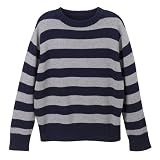 Boys' Cherokee Striped Crew Sweater - Navy/Gray