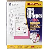 C-Line Top Loading Heavyweight Poly Sheet Protectors, Non-Glare, 8.5 x 11 Inches, 100 per Box (62028)