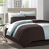 Home Essence Modesto Comforter Set - Brown/Blue - Cal King