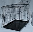 Brand New Black 30" Triple-door Suitcase Style Folding Metal Dog Crate with Metal Pan - 30"(l) X 21"(w) X 24"(h)