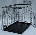 Brand New Black 36" Triple-door Suitcase Style Folding Metal Dog Crate with Metal Pan *36"(l) X 25"(w) X 28"(h)*
