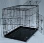 3 Door Suitcase Style Folding Metal Dog Crate with Metal Pan 36Lx24Wx26H