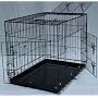 Brand New Black 30" Triple-door Suitcase Style Folding Metal Dog Crate with Metal Pan - 30"(l) X 21"(w) X 24"(h)