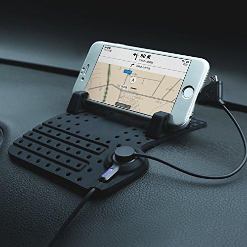 [New Generation] Mobile car holder, LOYMR Car Magnetic Adsorption Charging and Adjustable Stand for iPhone, Samsung ,2 in 1 Charging Cable.（Black）