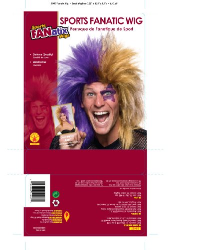 DELUXE SPORTS FAN PURPLE AND GOLD FOOTBALL SCHOOL TEAM WIG