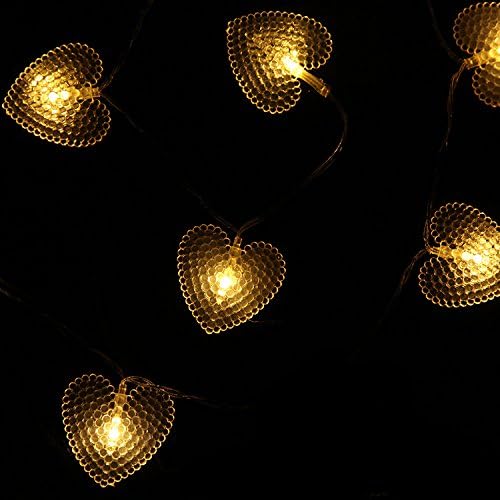Top Sun Shop Heart Design 10 LED 4ft Battery Operated Light String Home Decoration,Yard,Patio,Christmas,Wedding(Warm white)