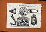 Review Old-print  / TESTING CHAIN CABLES TEST HOUSE WOOLWICH DOCKYARD 1859