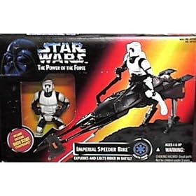 Star Wars Power of the Force Imperial Speeder Bike with Biker Scout Action Figure