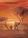 Eurographics B-LEW1213 Leon Wells, Sunset With Elephants 17 x 23 cm, Dekoboxbild (keine Einrahmung nötig) - Elefanten - Afrika