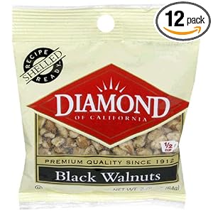 Diamond Nuts Black Walnuts, 2.25-Ounce Bags (Pack of 12) by Diamond Nuts
