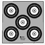 MAPLE LEAF PRESS OFFICIAL NFAA 5-SPOT TARGET -- BLACK 16CM 100-PACK