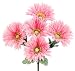 Set of 6-Pink Silk Gerber Daisy Floral Bushes- 12" tall