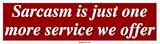 Sarcasm is just one more service we offer Bumper Sticker