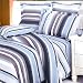 Blancho Bedding - [Blue Purple Stripes] Luxury Comforter Set Combo 300GSM