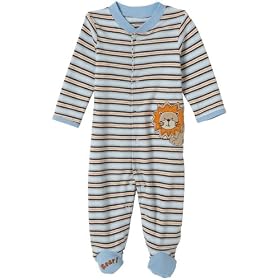Little Me Layette Footie, Lion, Blue Stripe