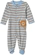 Little Me Layette Footie, Lion, Blue Stripe, 3 Months