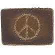 BT Leather Peace Sign Belt Buckle