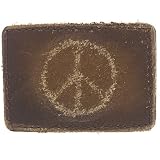 BT Leather Peace Sign Belt Buckle
