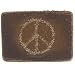 BT Leather Peace Sign Belt Buckle