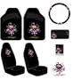 Ed Hardy Love Kills Slowly Seat Covers, Floor Mats, Steering Wheel Cover, CD-DVD Visor Organizer, Vent Pocket, Cling Bling Decal 8-pc Auto Accessories Gift Set