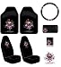 Ed Hardy Love Kills Slowly Seat Covers, Floor Mats, Steering Wheel Cover, CD-DVD Visor Organizer, Vent Pocket, Cling Bling Decal 8-pc Auto Accessories Gift Set