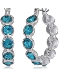 Nine West "Feeling Fine" Stone Hoop Earrings