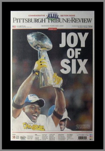 Pittsburgh Steelers - Joy - Holmes - Super Bowl 43 XLIII - Wood Mounted Newspaper Print
