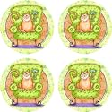 Set of Four Martini Cat Ambiance Coasters - Style vvy2