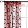 Home Blanc Hoop Window Sheer - Red (42x84")