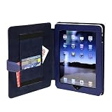 CaseCrown Genuine Leather Horizontal Flip iPad Case (Blue) for the Apple iPad Wifi / 3G Model 16GB, 32GB, 64GB