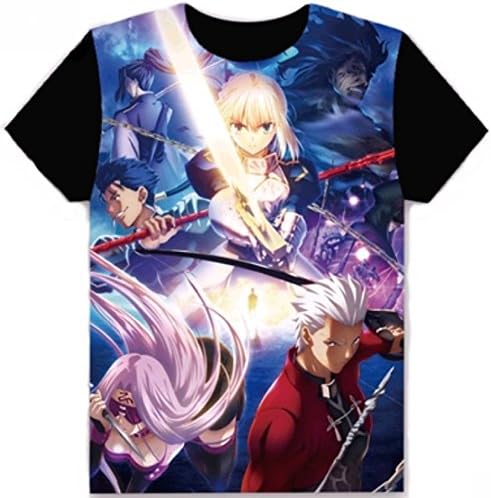 Fate Stay Night Short Sleeves T shirt (XXL (US XL), Black 2)
