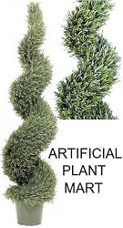 5'4" Artificial Outdoor Indoor Potted Designer Rosemary Spiral Topiary Tree Plant