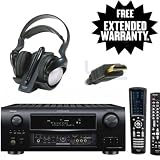 Denon AVR-3808CI A/V Multi-Source/Zone W/ Network Streaming Receiver With A 1-Year Extended Warranty Service Plan & High Speed HDMI Cable (2 meters) W/ Sony MDR-RF960RK 900 MHz RF Wireless Headphones W/ Auto Tuning