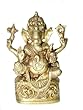Seated Ganesha Hindu God Sculptures Handmade Brass Statues From India 7 Inches Seated Ganesha Hindu God Sculptures Handmade Brass Statues From India 7 Inches