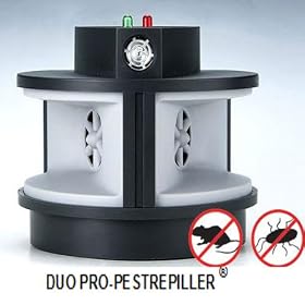 DUO PRO-PESTREPELLER � par INDISCOUNT � Repousse rats cafards insectes a Ultrasons 2 Haut Parleurs