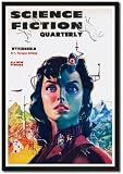 Framed Art Poster 20x30, Science Fiction Quarterly: Woman with Forehead Transmitter