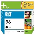HP 96 Twinpack Black Inkjet Print Cartridge with Vivera Ink (C9348FN#140)