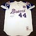 Hank Aaron Autographed/Hand Signed Mitchell & Ness 1974 Braves 715 Anniversary Jersey PSA/DNA #K0965