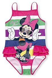 Minnie Mouse Frill Striped Swimsuit