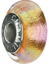 Authentic Chamilia Murano Glass Charm "Pink Copper" (Iridescent Collection) OB-177