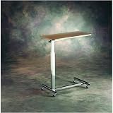 Invacare Auto Touch Overbed Table - Bedside Table - Can be used as a hospital bed table or regular bedside table. Bedside Table easily adjusts for varying heights, making reading, writing or eating comfortable.
