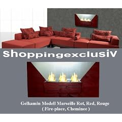 Wand Gelkamin Marseille Kamin Farbe Rot