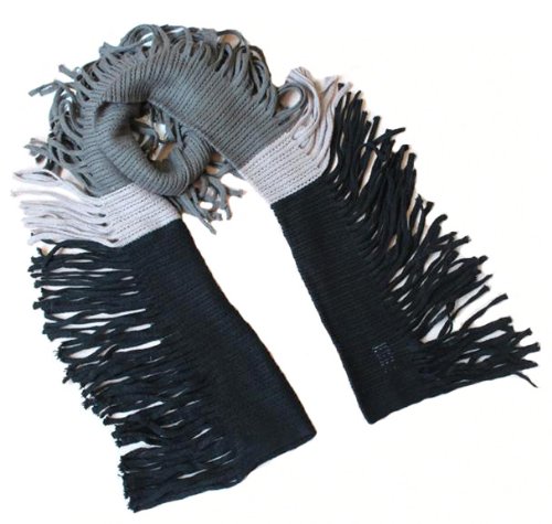 （サウス・ジュン）South JUN　マフラー　ストール　スカーフ　肩掛け　フリンジ（ブラック）