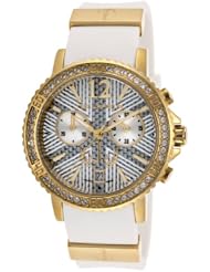 Womens Chronograph Gold-Tone Steel Case White Rubber