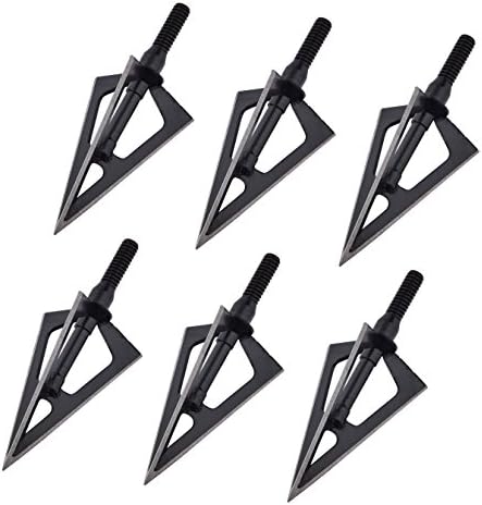 Viare A-Style 3 Fixed Blade Broadhead for Recurve Compound Bow Hunting, 100 Grain, Pack of 6
