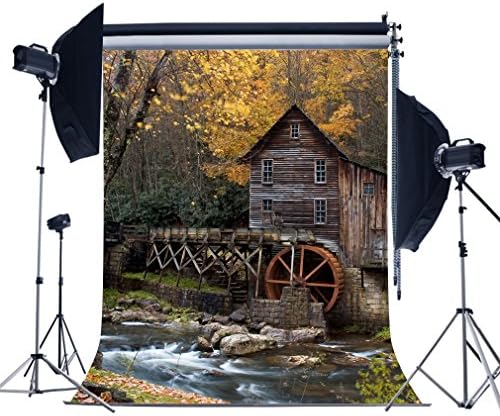 Fotoo 5x7ft Wooden House Autumn Forest Vinyl Photography Backdrops Studio Props