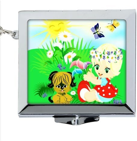 Custom Cute Dog Square Keychains Mirror Promotion